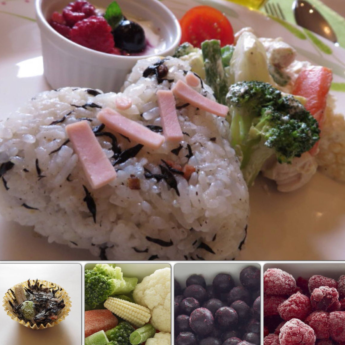 父の日にカフェ風ワンプレートランチ、使った食材とできあがりイメージ