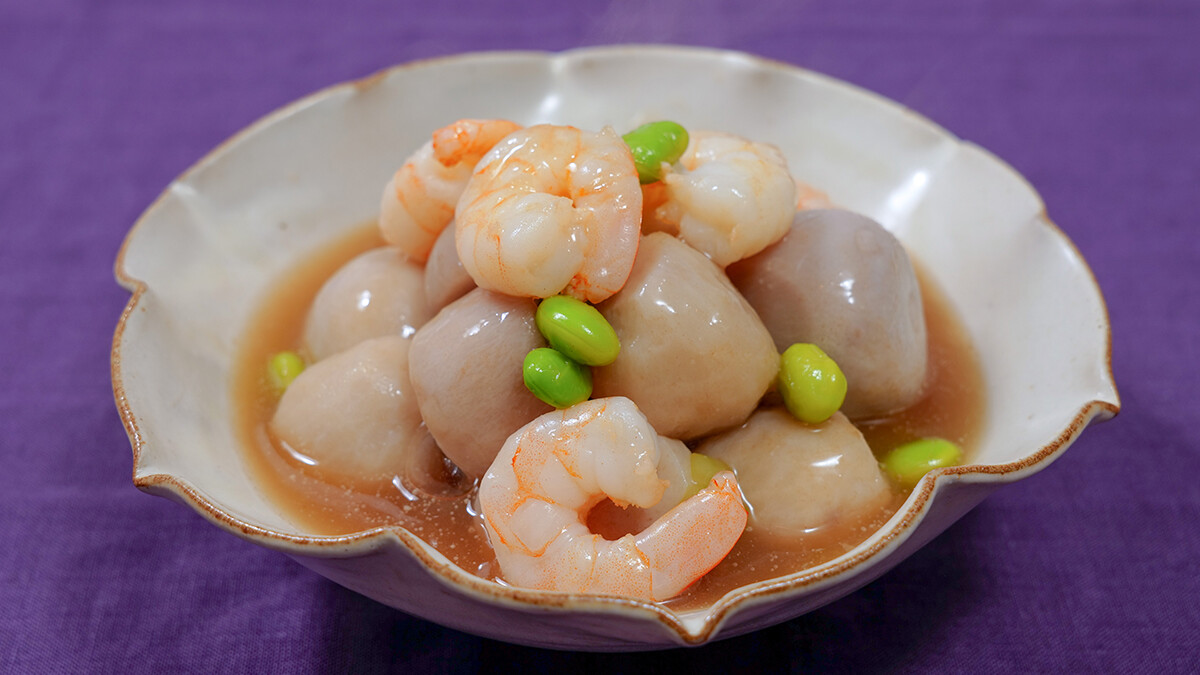 冷凍野菜＆冷凍シーフードで簡単さっぱり煮！里芋とえびの和風あんかけ煮物を作ろう