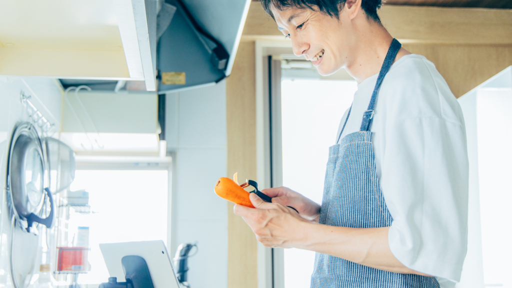 人参の皮の向いている画像