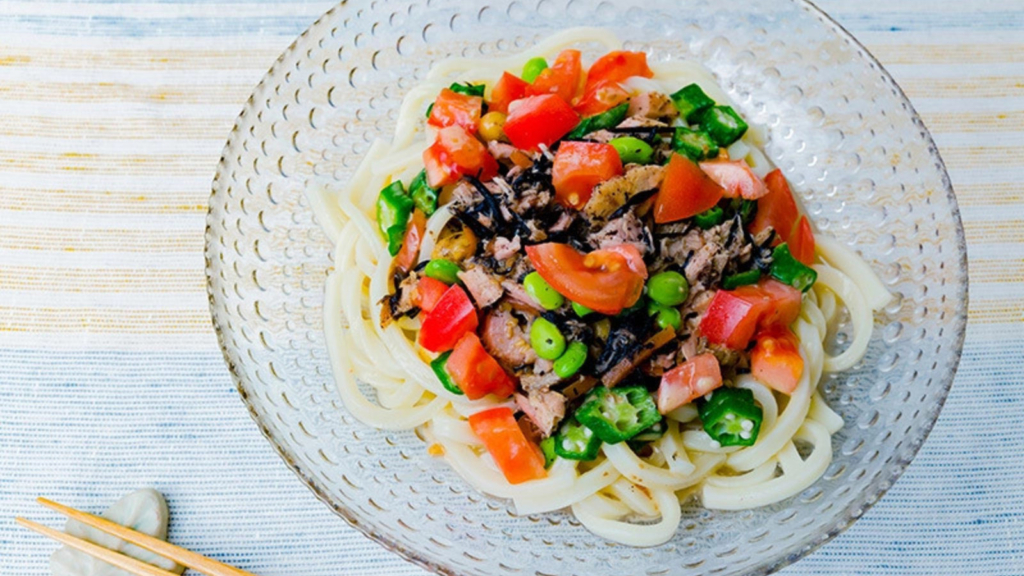 ツナとひじきサラダうどんの画像