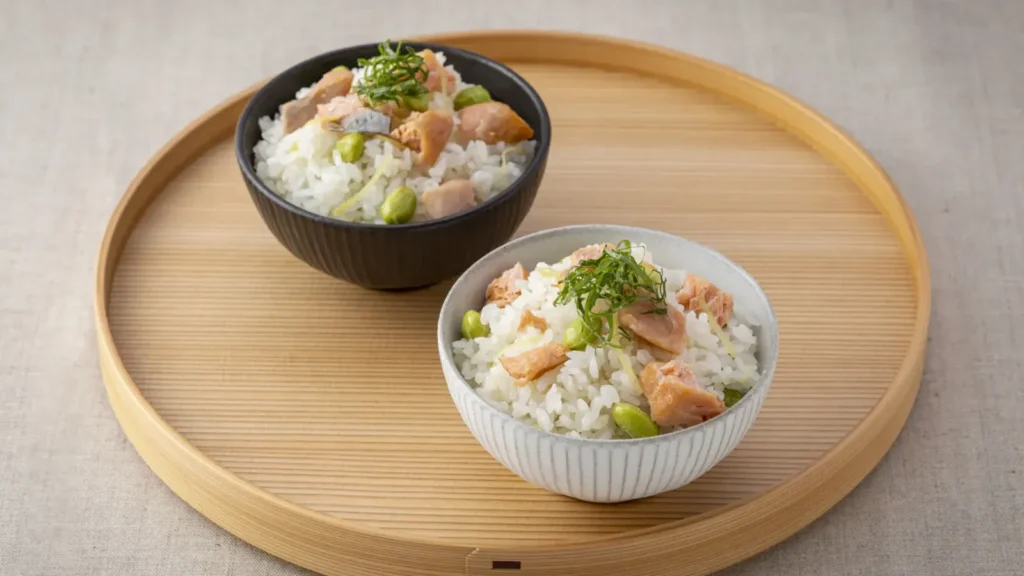 鮭と枝豆の炊き込み飯の画像